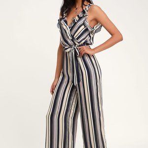 Lulus Divine Time Pink and Blue Multi Striped Wide-Leg Jumpsuit